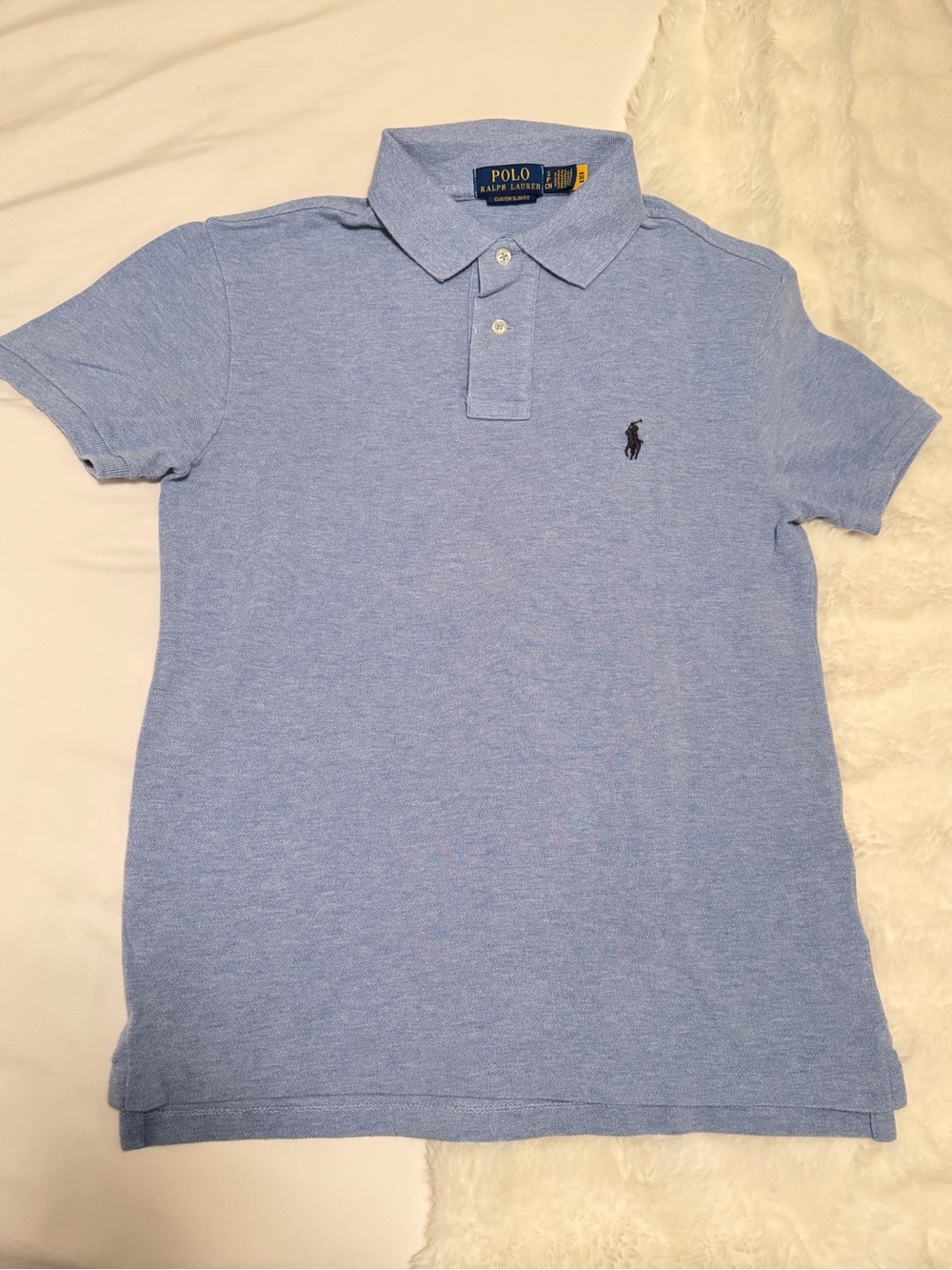Polo Ralph Lauren Mens Heather Light Blue Short Sleeve Polo size S
